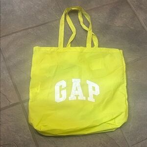 GAP Neon Yellow packable shopping Tote Bag